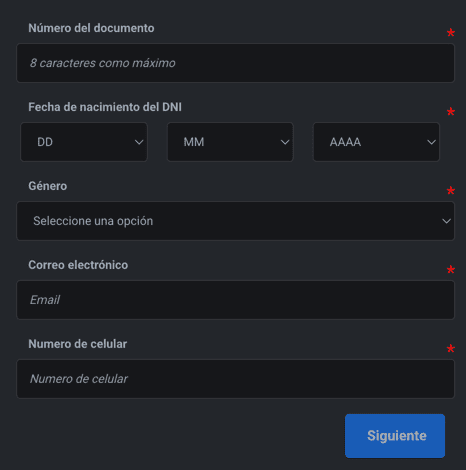 Registration at Jugadon Bet casino